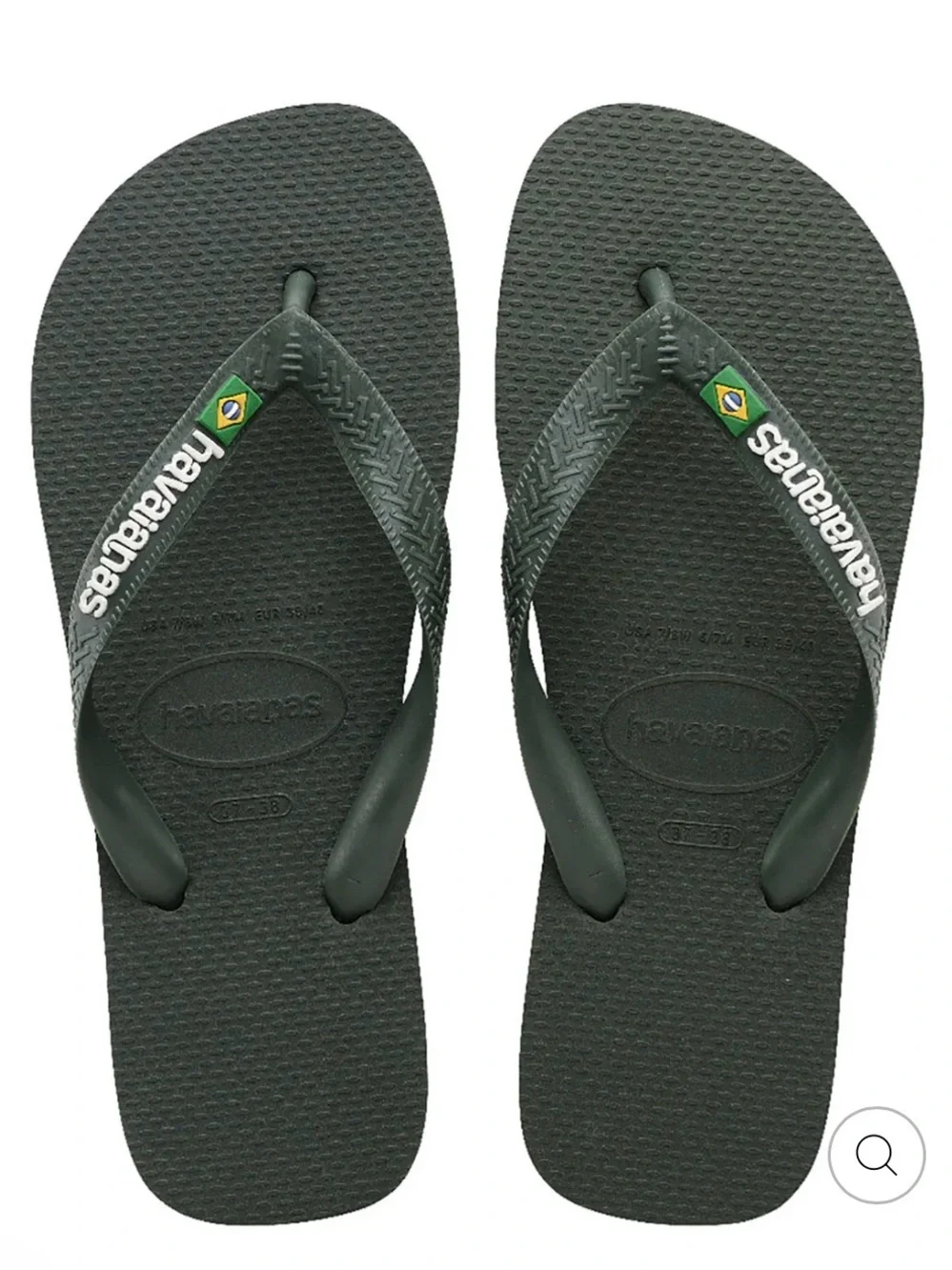 Havaianas Mens Verde Flip Flops with Brazilian Flag Detail